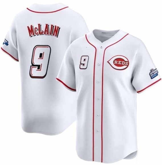Cincinnati Reds #9 Matt McLain White 2025 Speedway Classic Home Limited Stitched Baseball Jersey - Main View