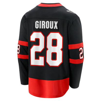 O.Senators #28 Claude Giroux Fanatics Branded Home Premier Breakaway Player Jersey Black Stitched American Hockey Jerseys - Main View