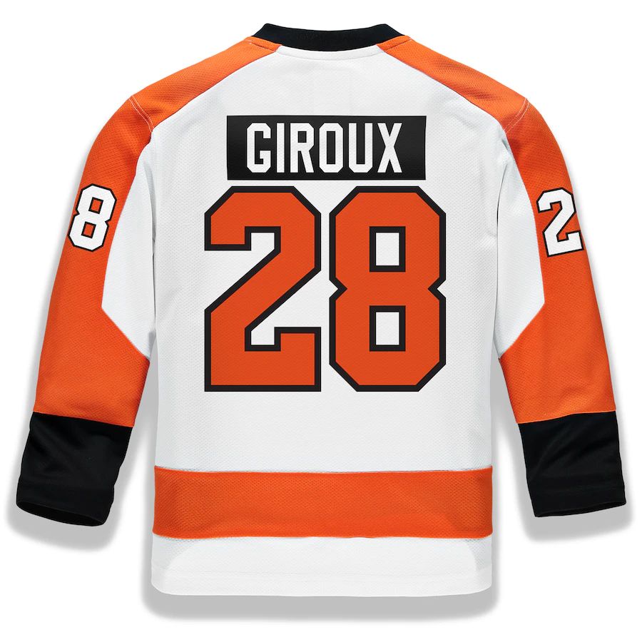P.Flyers #28 Claude Giroux Fanatics Branded Replica Player Jersey White Stitched American Hockey Jerseys - Main View