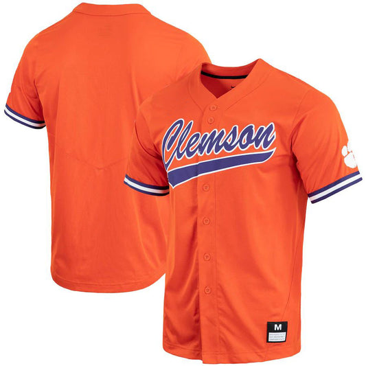 C.Tigers  Replica Full-Button Baseball Jersey Orange Stitched American College Jerseys - Main View
