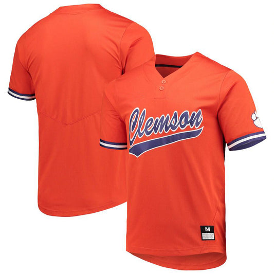 C.Tigers Unisex Two-Button Replica Softball Jersey Orange Stitched American College Jerseys - Main View