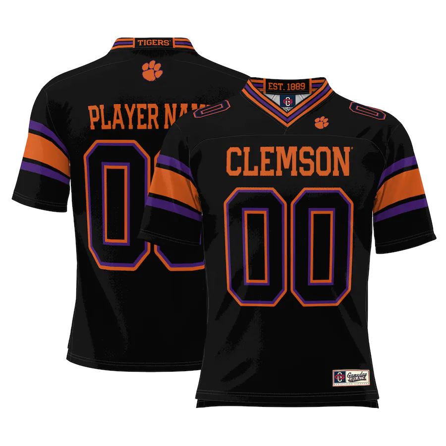 Custom C.Tigers ProSphere NIL Pick-A-Player Football Jersey Black American Stitched College Jerseys - Main View