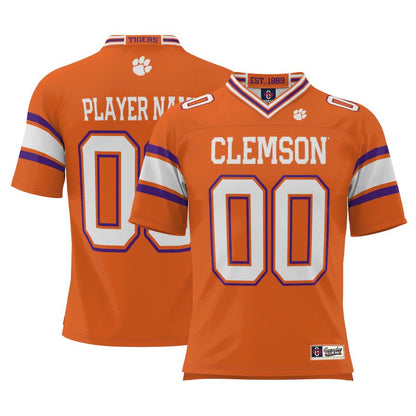 Custom C.Tigers ProSphere NIL Pick-A-Player Football Jersey Orange American Stitched College Jerseys - Main View