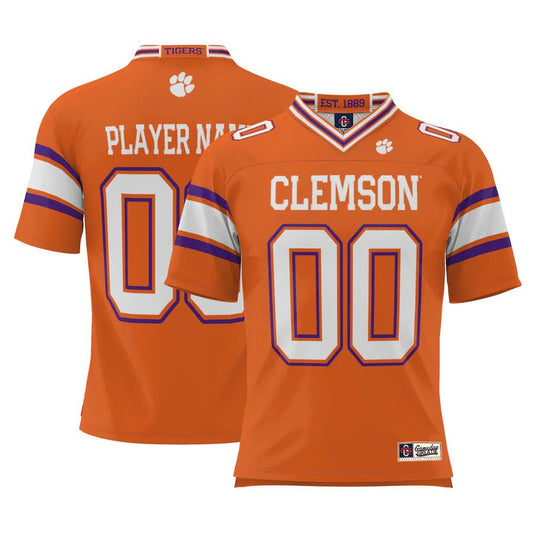 Custom C.Tigers ProSphere NIL Pick-A-Player Football Jersey Orange American Stitched College Jerseys - Main View