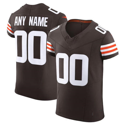 Custom C.Browns Brown Scarlet Vapor F.U.S.E. Elite  Jersey Stitched American Football Jerseys - Main View