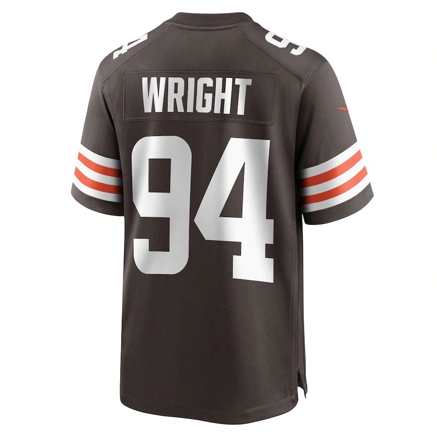 C.Browns #94 Alex Wright Brown Game Player Jersey Stitched American Football Jerseys - Main View