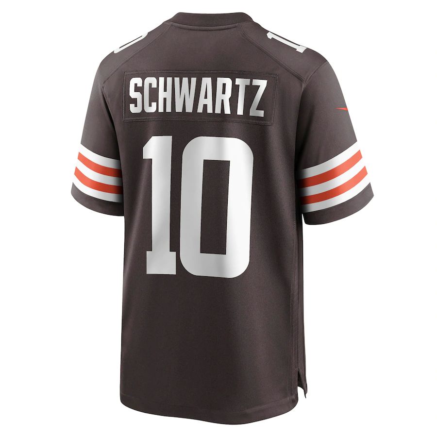 C.Browns #10 Anthony Schwartz Brown Game Jersey Stitched American Football Jerseys - Main View