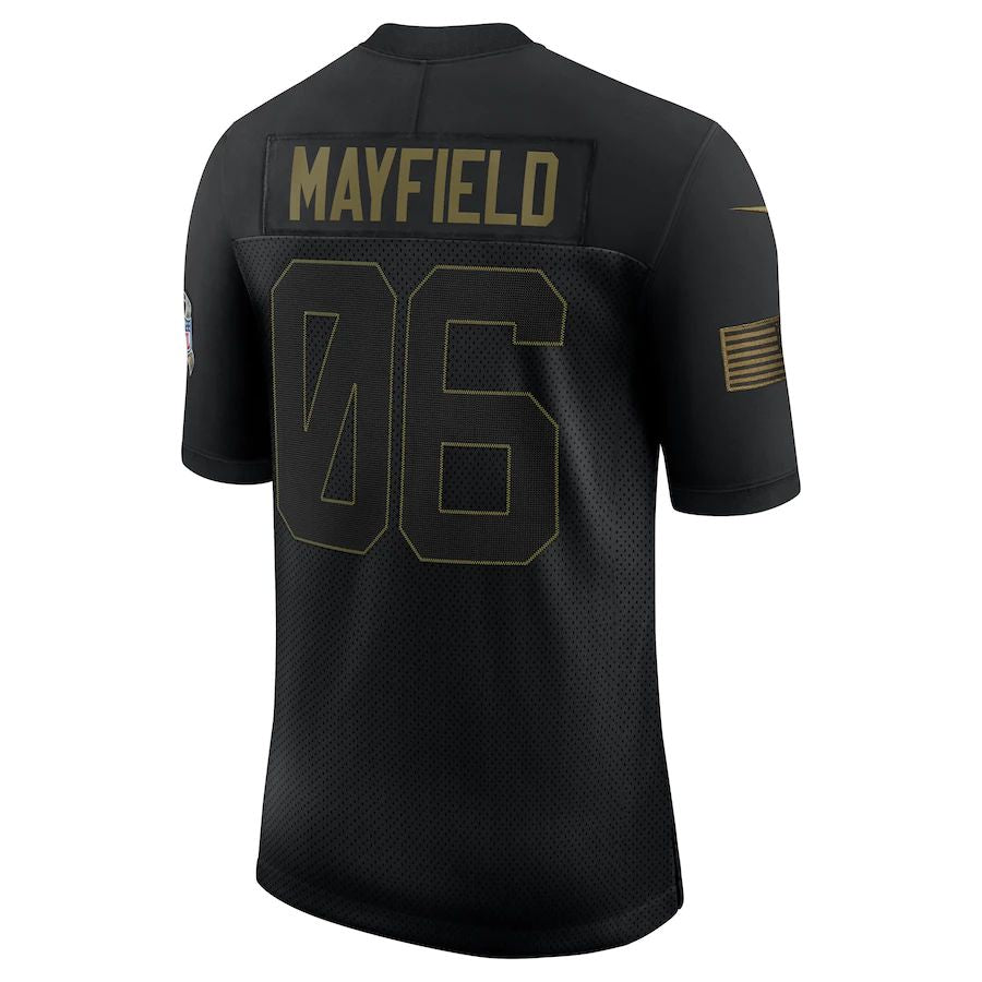 C.Browns #6 Baker Mayfield Black 2020 Salute To Service Limited Jersey Stitched American Football Jerseys - Main View