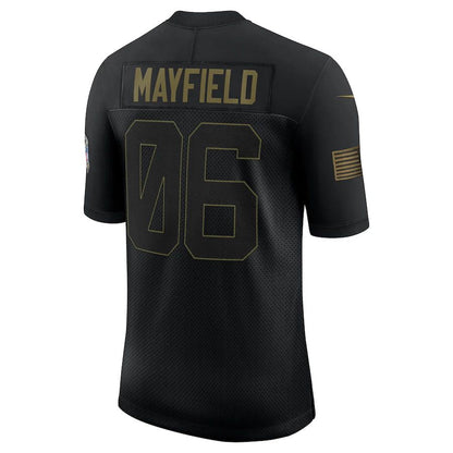 C.Browns #6 Baker Mayfield Black 2020 Salute To Service Limited Jersey Stitched American Football Jerseys - Main View