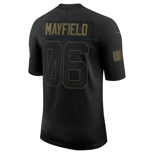 C.Browns #6 Baker Mayfield Black 2020 Salute To Service Limited Jersey Stitched American Football Jerseys - Main View