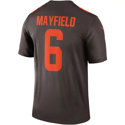 C.Browns #6 Baker Mayfield Brown Alternate Legend Jersey Stitched American Football Jerseys - Main View