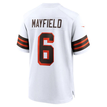 C.Browns #6 Baker Mayfield  White 1946 Collection Alternate Game Jersey Stitched American Football Jerseys - Main View