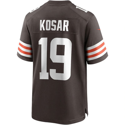 C.Browns #19 Bernie Kosar Brown Game Retired Player Jersey Stitched American Football Jerseys - Main View