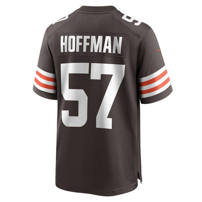 C.Browns #57 Brock Hoffman Brown Game Player Jersey Stitched American Football Jerseys - Main View
