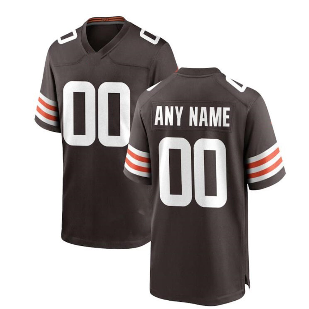 Custom C.Brown Brown Game Jersey Stitched American Football Jerseys - Main View