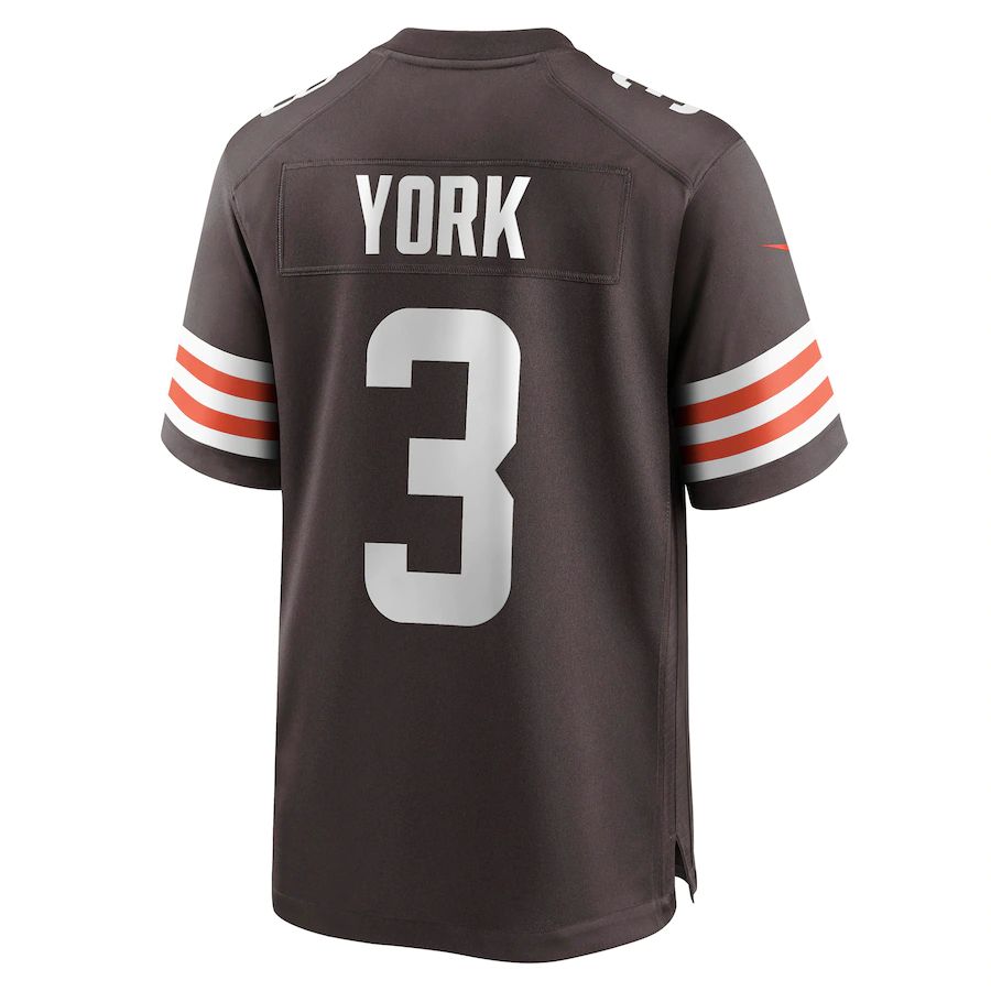 C.Browns #3 Cade York Brown Game Player Jersey Stitched American Football Jerseys - Main View