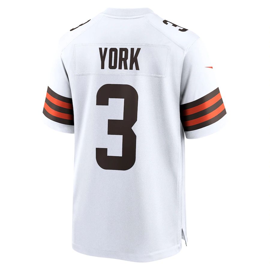 C.Browns #3 Cade York White Game Player Jersey Stitched American Football Jerseys - Main View