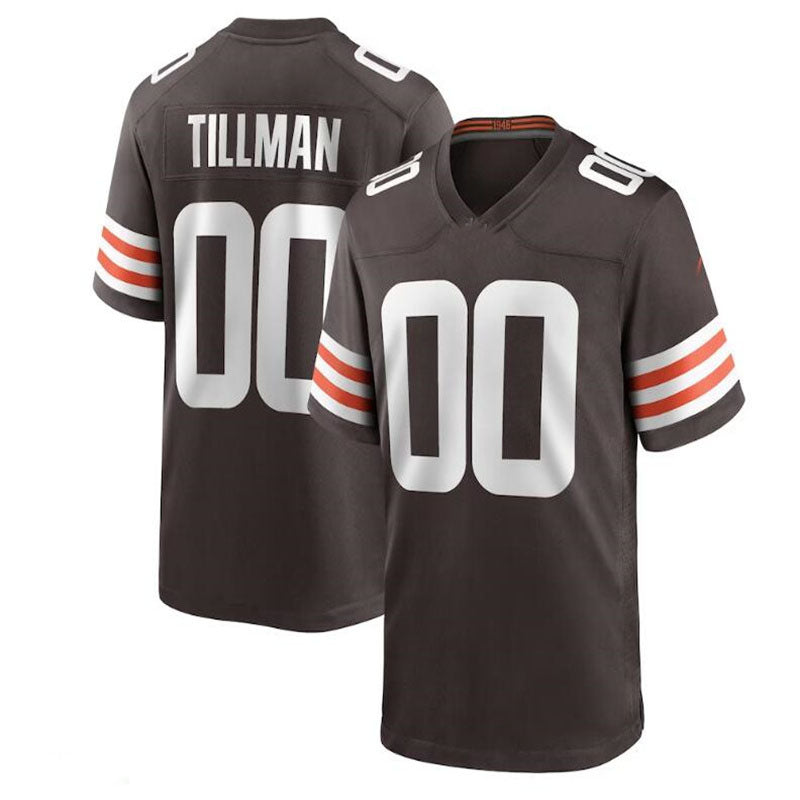 Custom C.Browns Cedric Tillman Brown 2023 Draft Pick Game Jersey Stitched American Football Jerseys - Main View