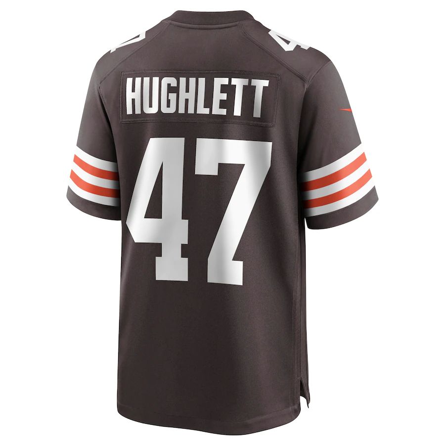 C.Browns #47 Charley Hughlett Brown Game Jersey Stitched American Football Jerseys - Main View