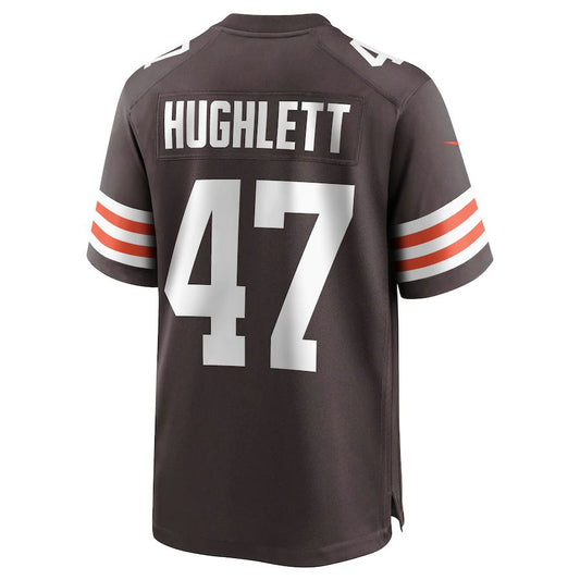 C.Browns #47 Charley Hughlett Brown Game Jersey Stitched American Football Jerseys - Main View