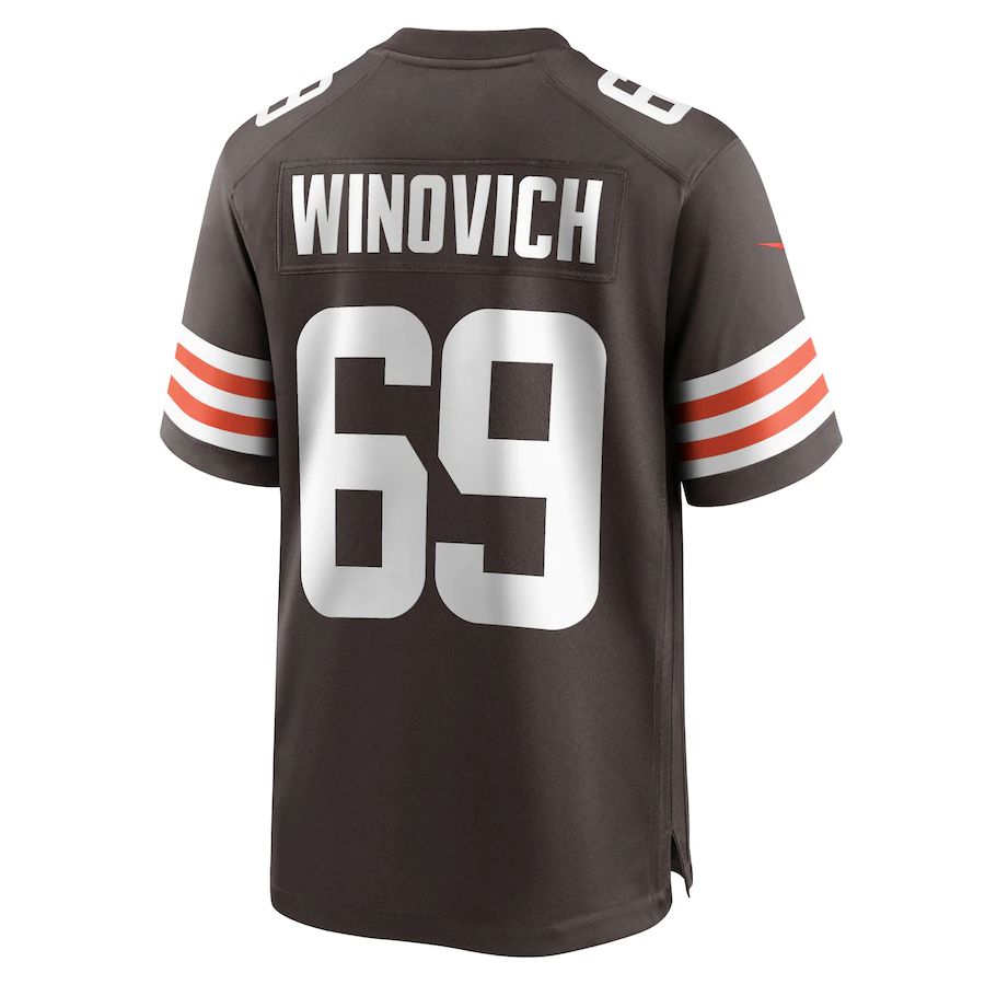 C.Browns #69 Chase Winovich Brown Game Jersey Stitched American Football Jerseys - Main View