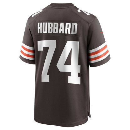 C.Browns #74 Chris Hubbard Brown Game Jersey Stitched American Football Jerseys - Main View