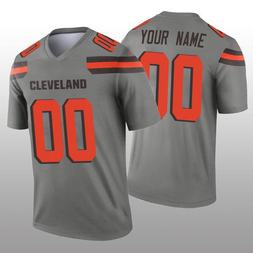 Custom C.Browns Gray Inverted Legend Jersey Stitched American Football Jerseys - Main View