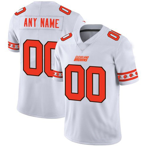 Custom C.Browns White Team Logo Vapor Limited Jersey Stitched American Football Jerseys - Main View