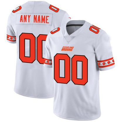 Custom C.Browns White Team Logo Vapor Limited Jersey Stitched American Football Jerseys - Main View