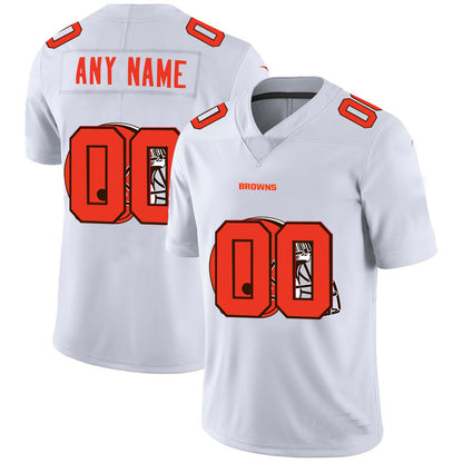 Custom C.Browns White Team Big Logo Vapor Untouchable Limited Jersey Stitched American Football Jerseys - Main View