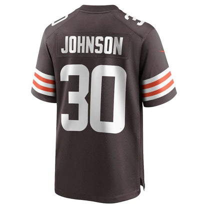 C.Browns #30 D'Ernest Johnson  Brown Game Jersey Stitched American Football Jerseys - Main View