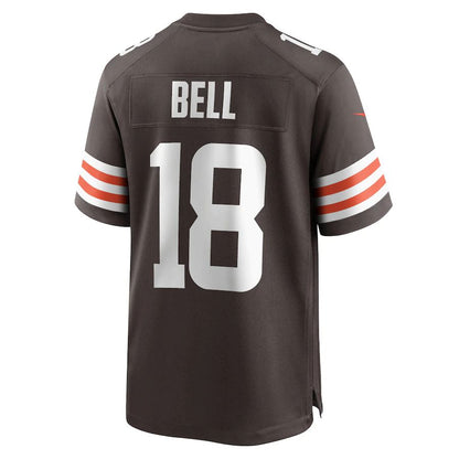 C.Browns #18 David Bell Brown Game Jersey Stitched American Football Jerseys - Main View