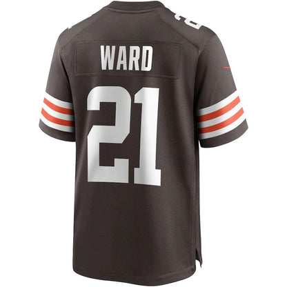 C.Browns #21 Denzel Ward Brown Game Player Jersey Stitched American Football Jerseys - Main View