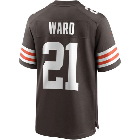 C.Browns #21 Denzel Ward Brown Game Player Jersey Stitched American Football Jerseys - Main View