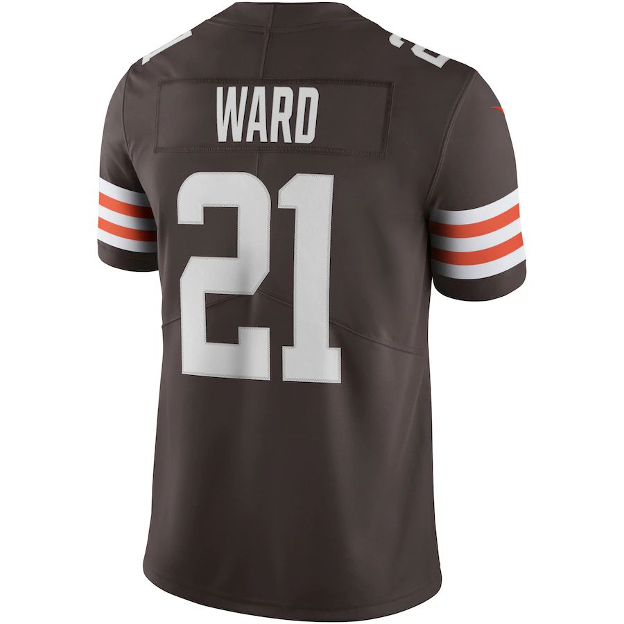 C.Browns #21 Denzel Ward Brown Vapor Limited Jersey Stitched American Football Jerseys - Main View