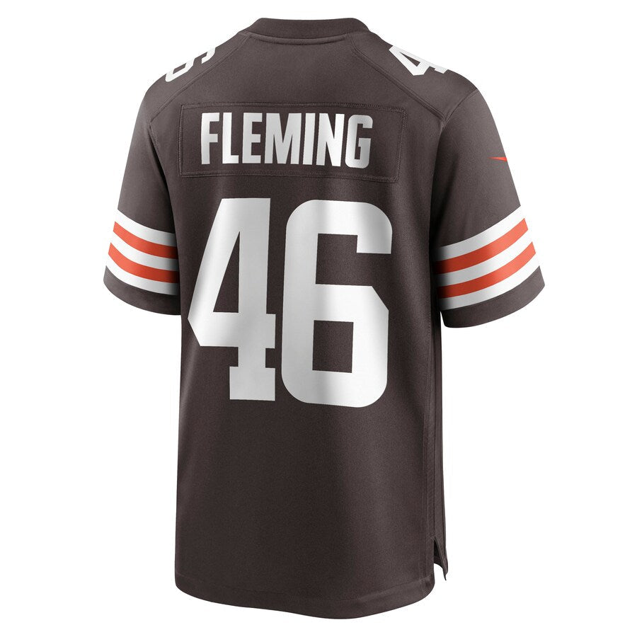 C.Browns #46 Don Fleming Brown Retired Player Jersey Stitched American Football Jerseys - Main View