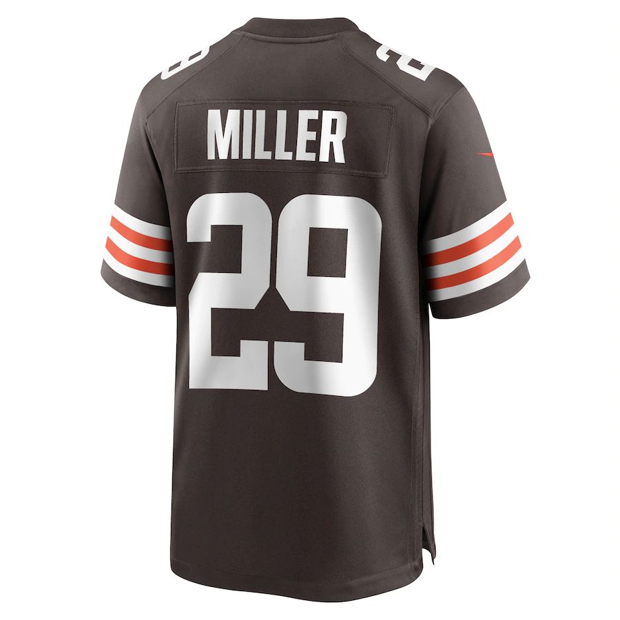 C.Browns #29 Herb Miller Brown Game Player Jersey Stitched American Football Jerseys - Main View