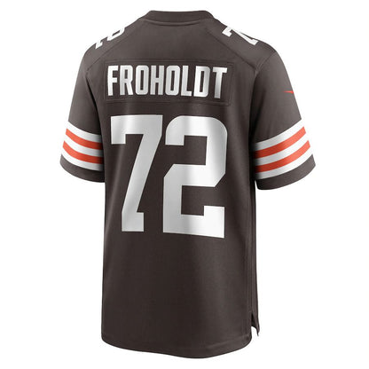 C.Browns #72 Hjalte Froholdt Brown Game Player Jersey Stitched American Football Jerseys - Main View