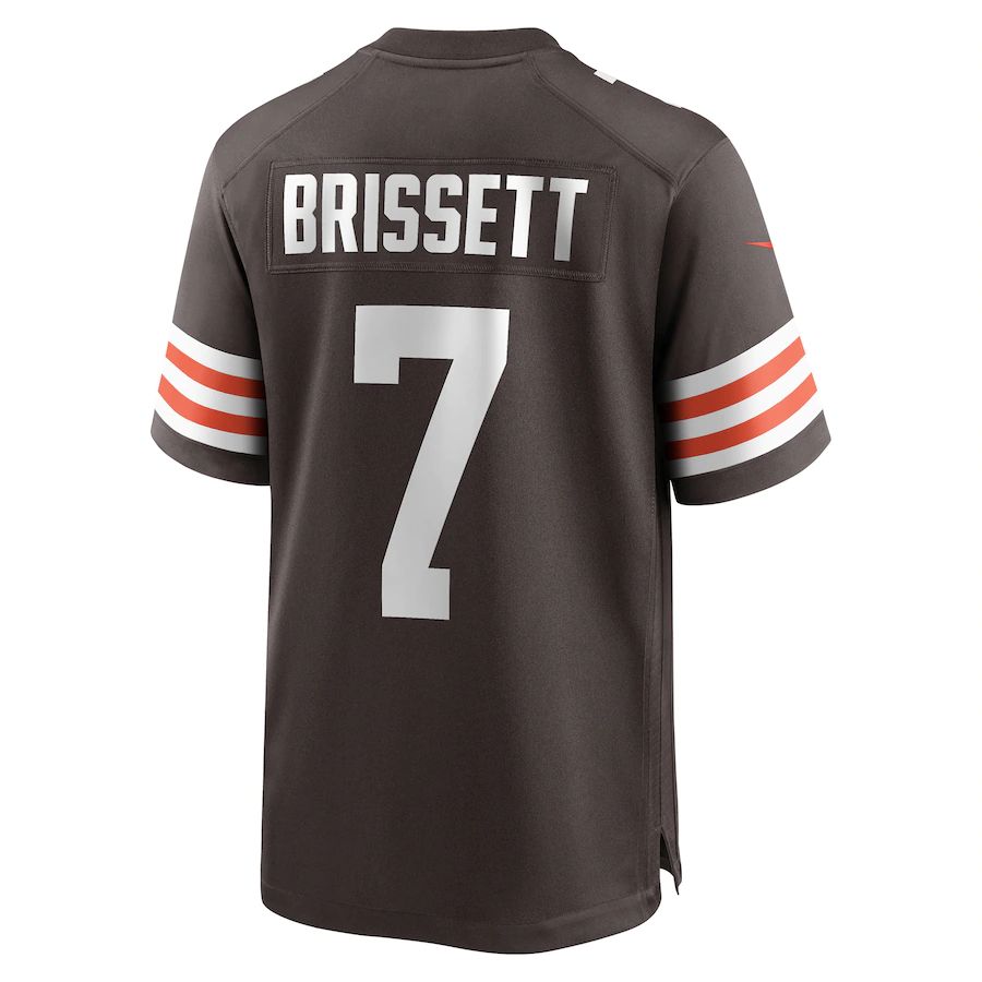 C.Browns #7 Jacoby Brissett Brown Game Jersey Stitched American Football Jerseys - Main View