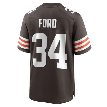 C.Browns #34 Jerome Ford Brown Game Player Jersey Stitched American Football Jerseys - Main View