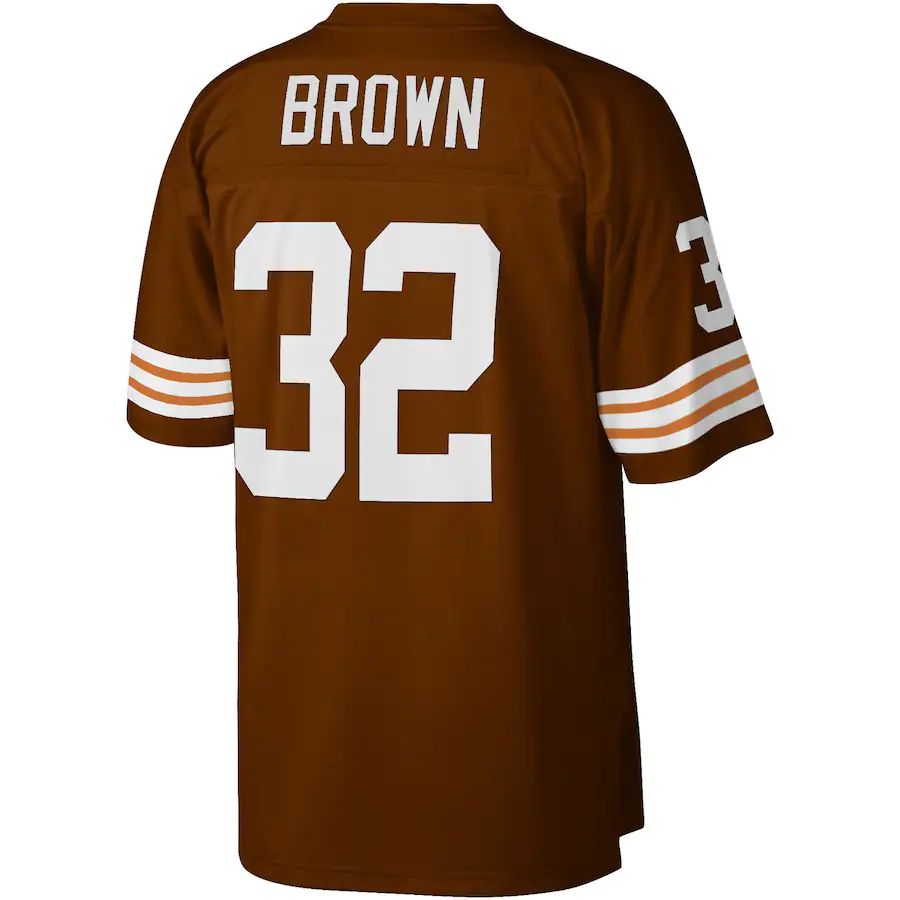 C.Browns #32 Jim Brown Mitchell & Ness Brown Legacy Replica Jersey Stitched American Football Jerseys - Main View