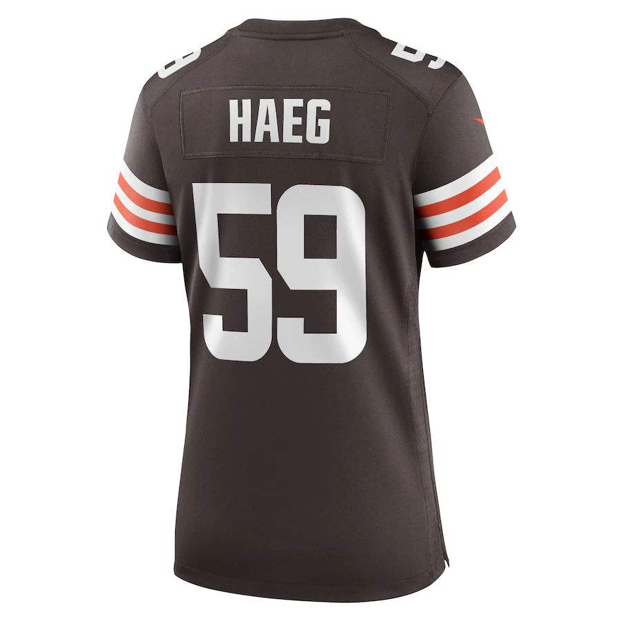 C.Browns #59 Joe Haeg Brown Game Player Jersey Stitched American Football Jerseys - Main View
