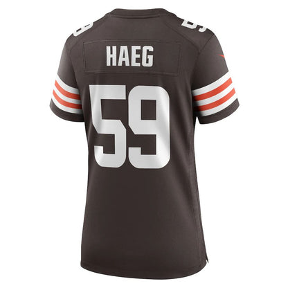 C.Browns #59 Joe Haeg Brown Game Player Jersey Stitched American Football Jerseys - Main View