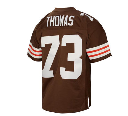 C.Browns #73 Joe Thomas Mitchell & Ness Brown 2007 Legacy Retired Player Jersey Stitched American Football Jerseys - Main View