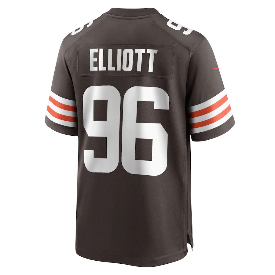 C.Browns #96 Jordan Elliott Brown Game Jersey Stitched American Football Jerseys - Main View