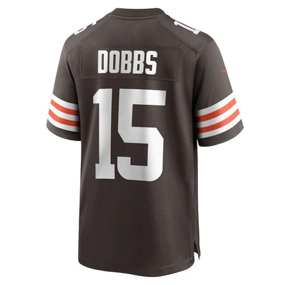 C.Browns #15 Joshua Dobbs Brown Game Jersey Stitched American Football Jerseys - Main View