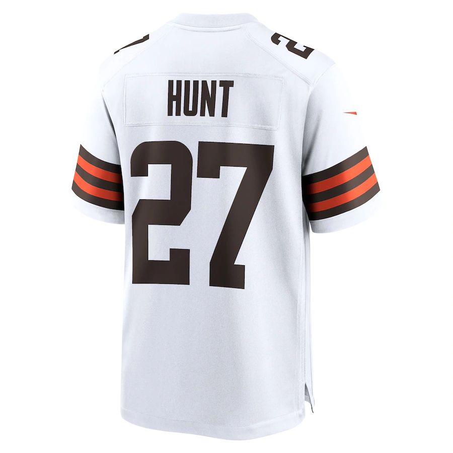 C.Browns #27 Kareem Hunt White Game Player Jersey Stitched American Football Jerseys - Main View