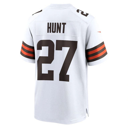C.Browns #27 Kareem Hunt White Game Player Jersey Stitched American Football Jerseys - Main View