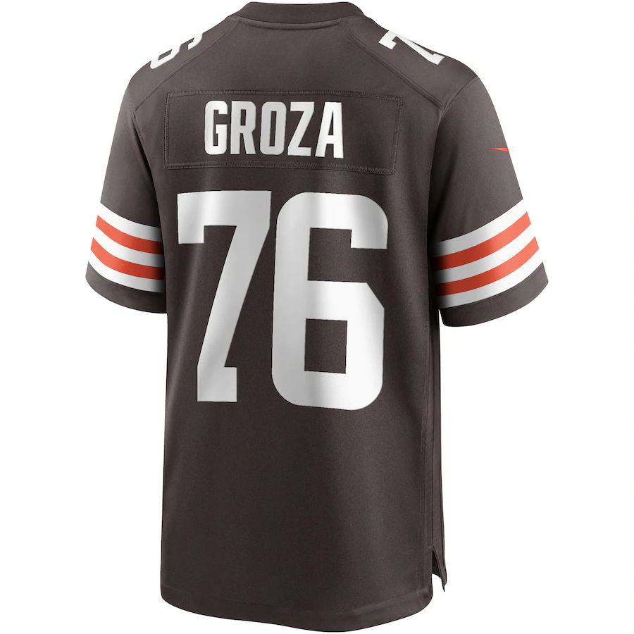 C.Browns #76 Lou Groza Brown Game Retired Player Jersey Stitched American Football Jerseys - Main View