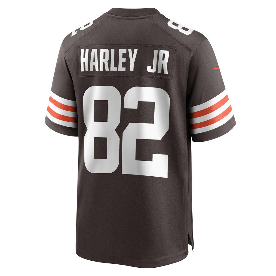 C.Browns #82 Mike Harley Jr. Brown Game Player Jersey Stitched American Football Jerseys - Main View